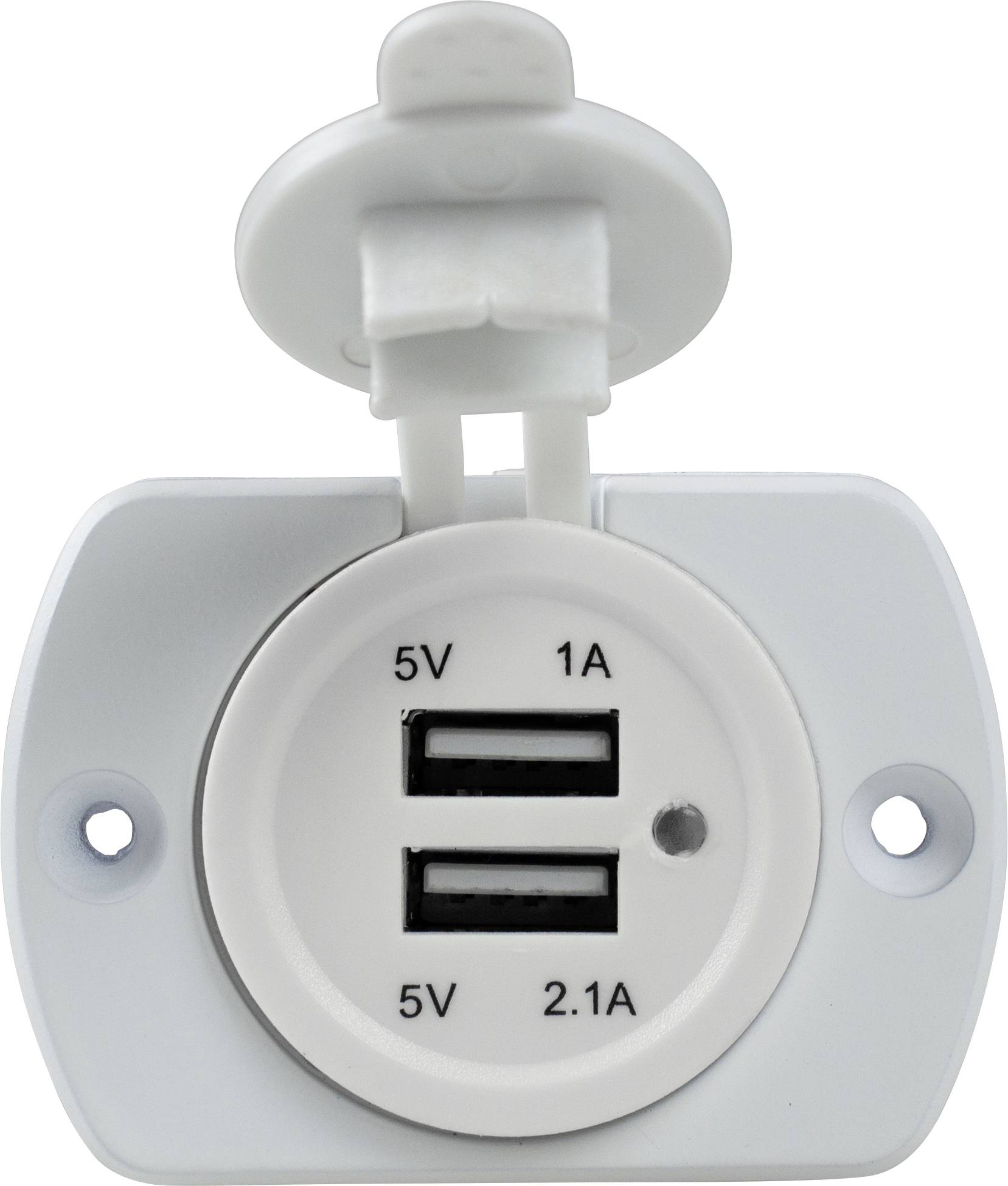 AS Schwabe USB 2fach mounted socket caravan, white