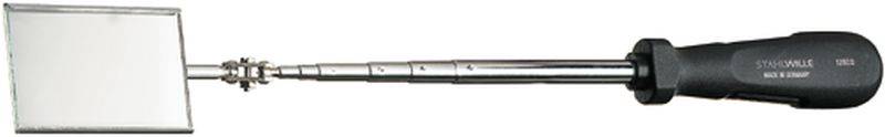 An adjustable ratchet spanner with a flexible joint and black handle, suitable for hard-to-reach screws.