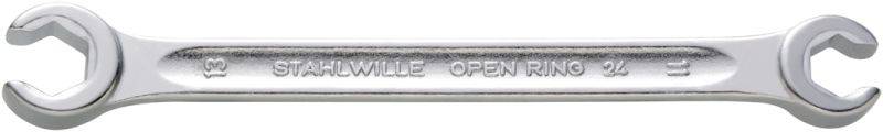 A silver spanner with an open ring head. Inscription: 'STAHLWILLE OPEN RING 3/4'.