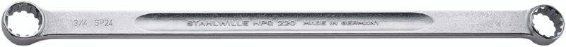 Double-ended ring spanner with two different hexagonal profiles at the ends. Inscription 'OEX 773 5/16'' MFD 200V'.