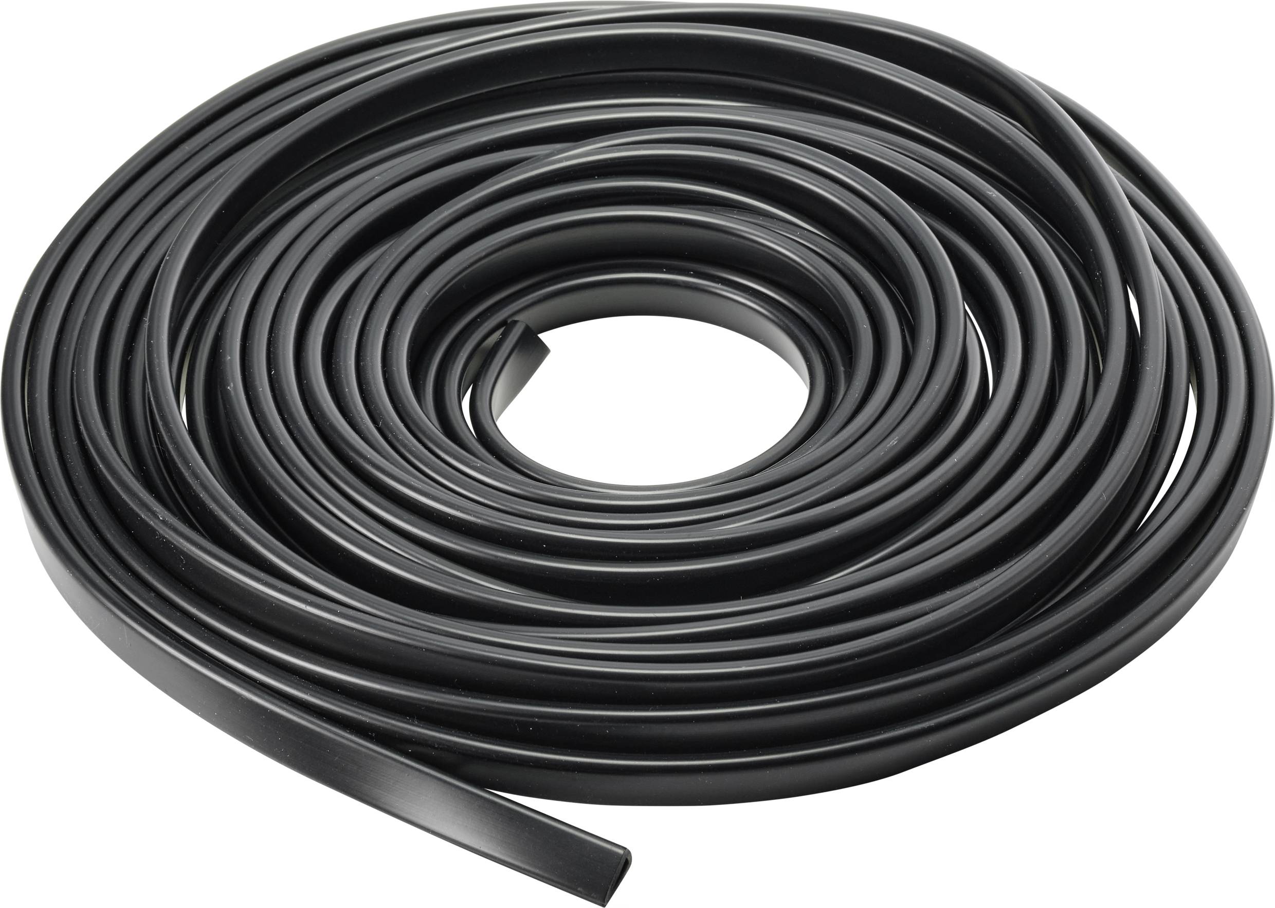 A coiled black rubber seal, ready for use. Suitable for sealing work in various applications.