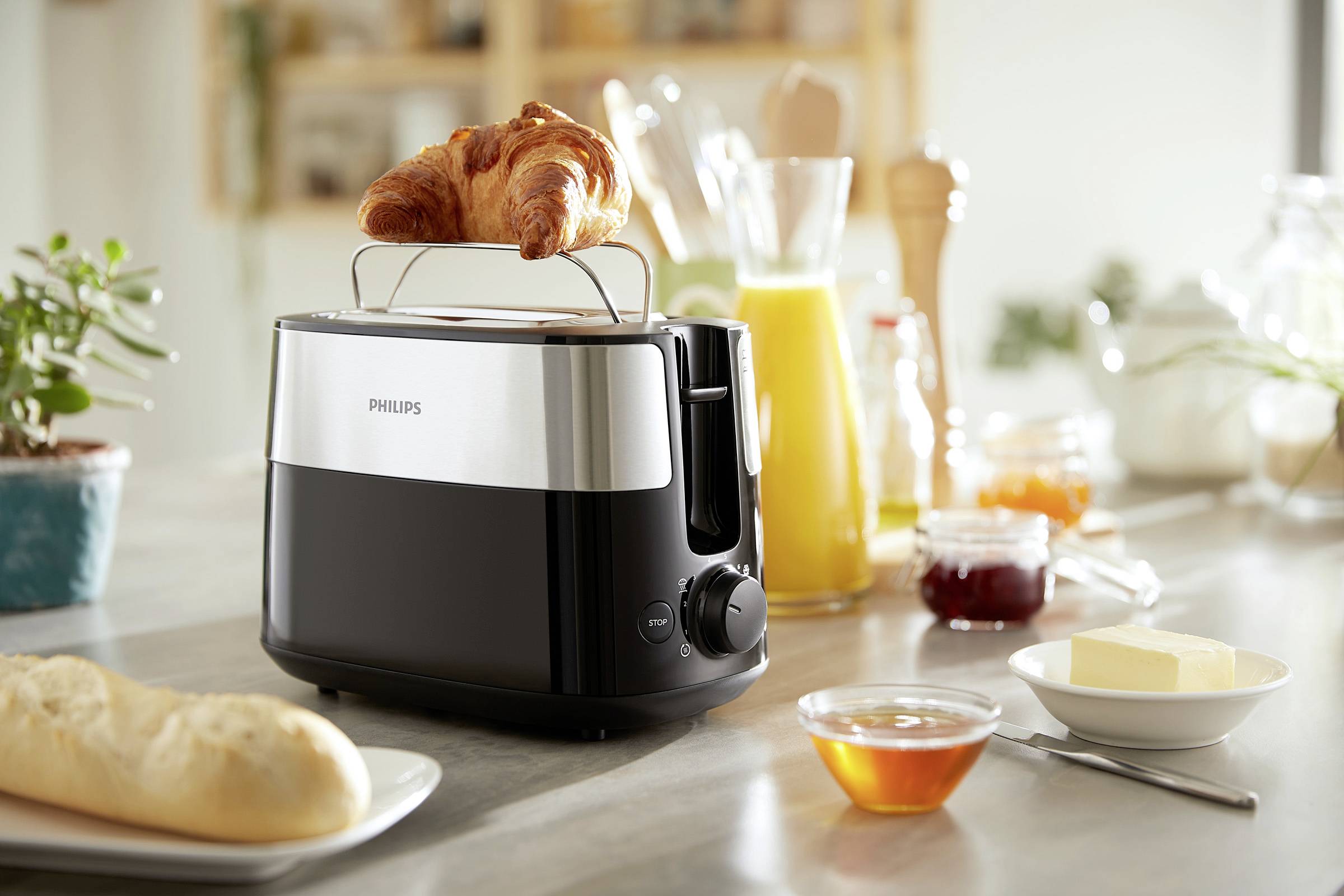 Philips Home HD2516/90 Daily Toaster Stainless steel, Black