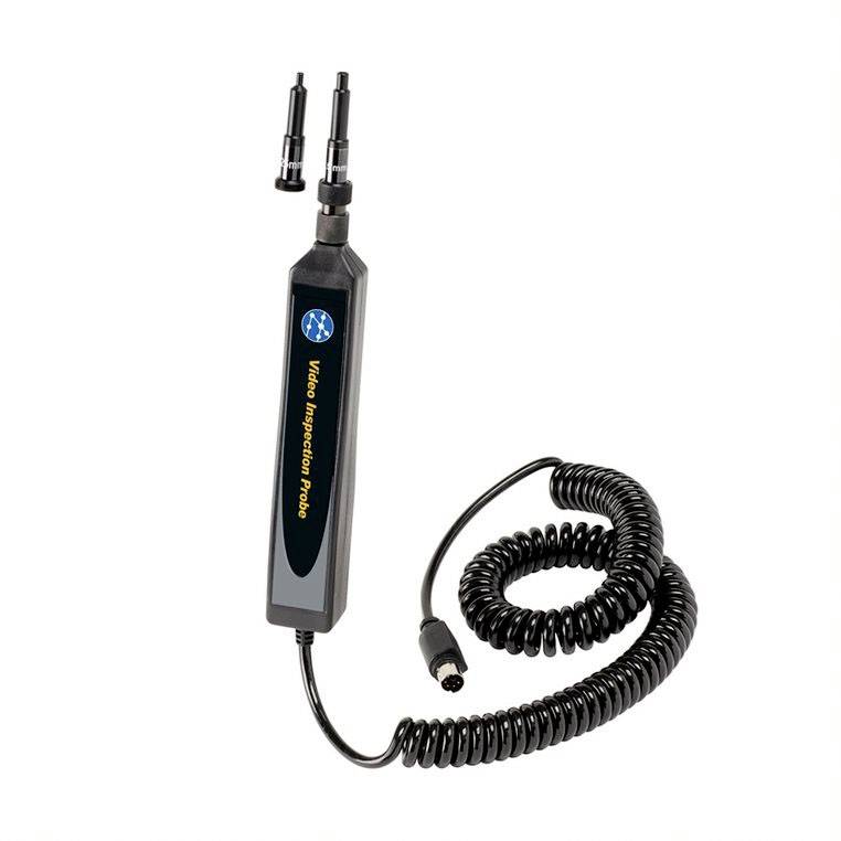 Inspection camera with flexible cable and interchangeable tips, suitable for vehicle diagnostics and hard-to-reach areas.