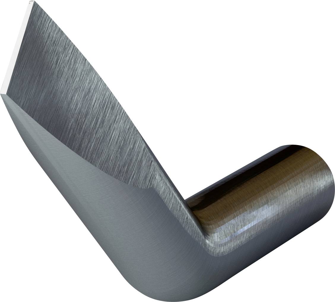 Abstract representation of a curved metal form resembling a pipeline, with a gleaming surface.