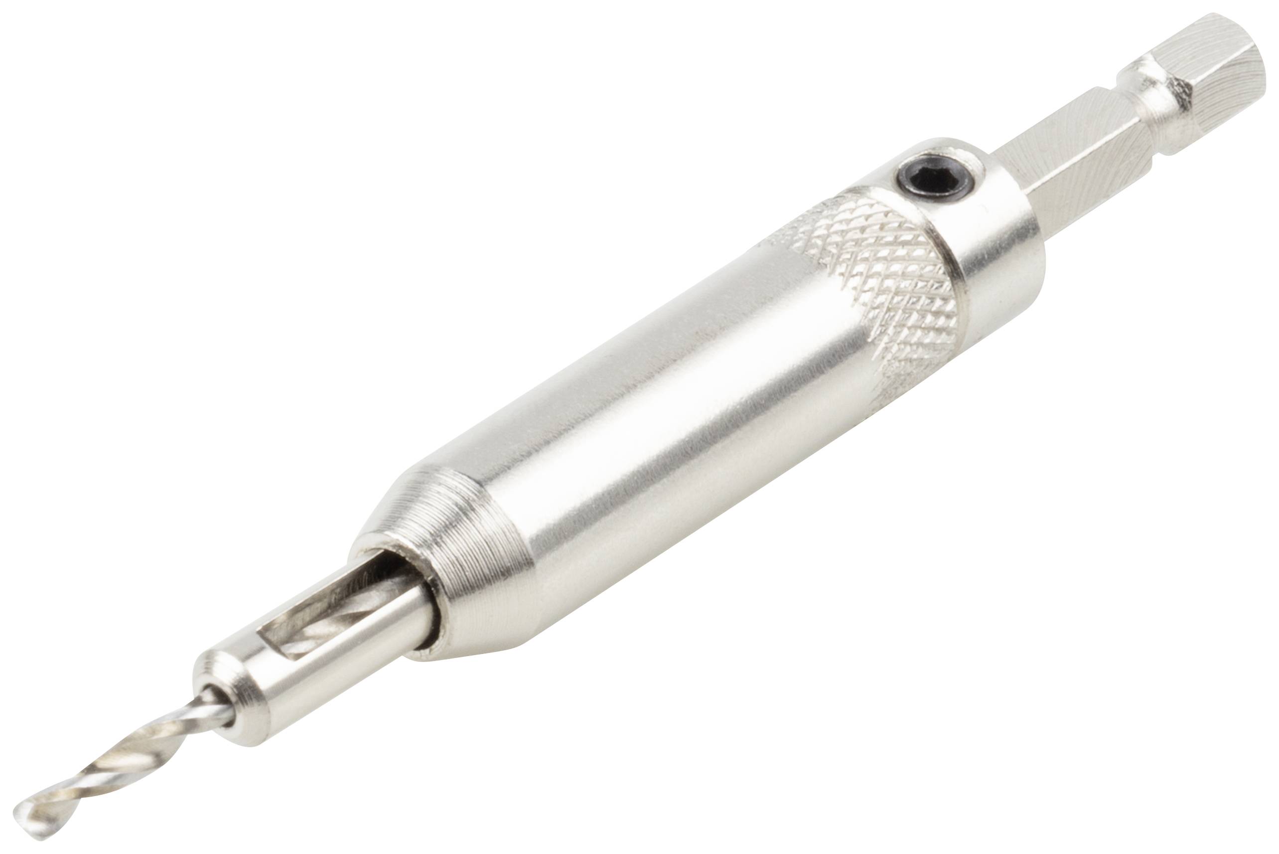 Metal drill bit with hexagonal shank, suitable for drilling machines. Ideal for precise drilling into metal surfaces.Note: The translation appears to already be very close to British English, so minimal changes were necessary.