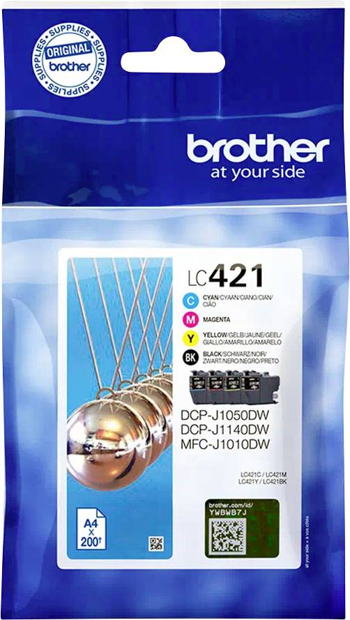 Brother Ink LC-421VAL Original Set Black, Cyan, Yellow, Magenta LC421VAL
