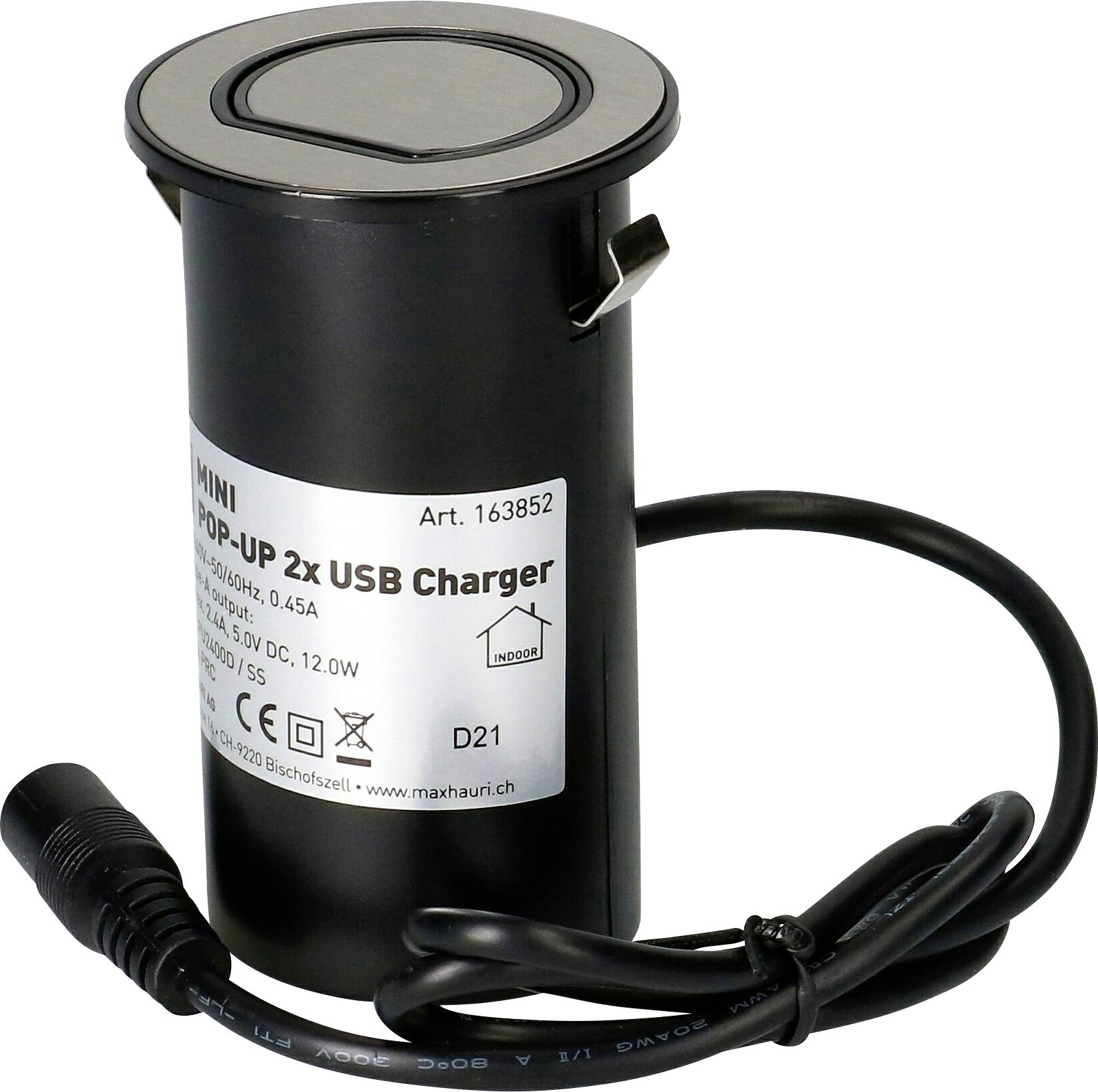 Max Hauri AG 163852 Worktop socket Stainless steel look