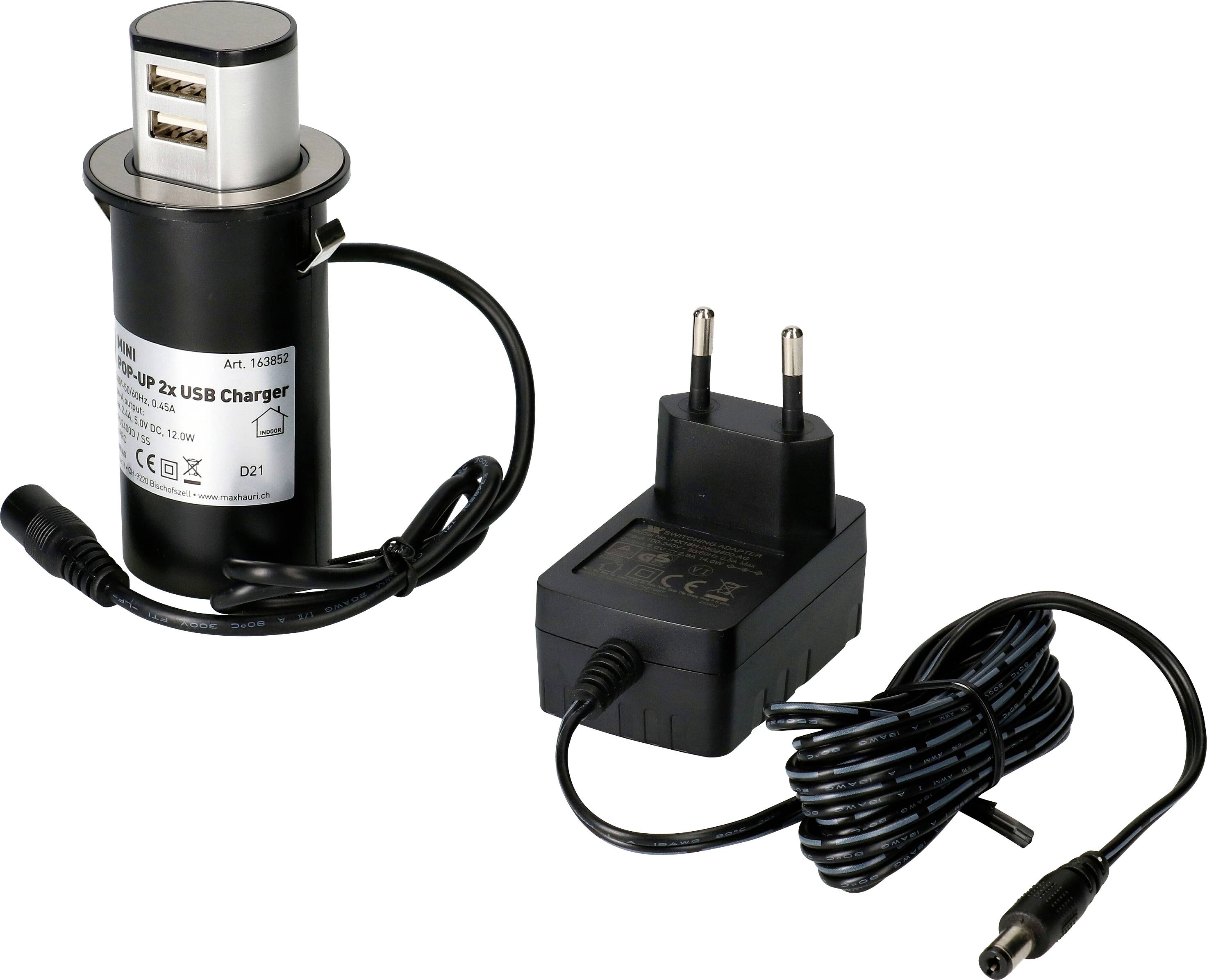 Max Hauri AG 163852 Worktop socket Stainless steel look