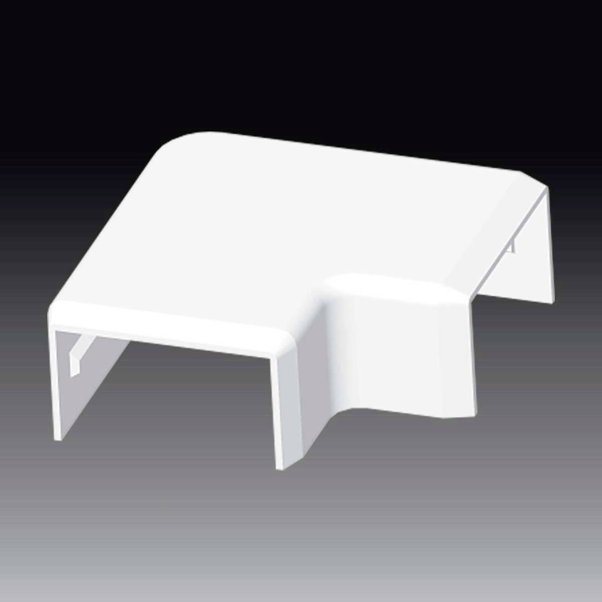 A white, slightly curved plastic component with rectangular openings on its sides. Looks like a cover or protective housing.