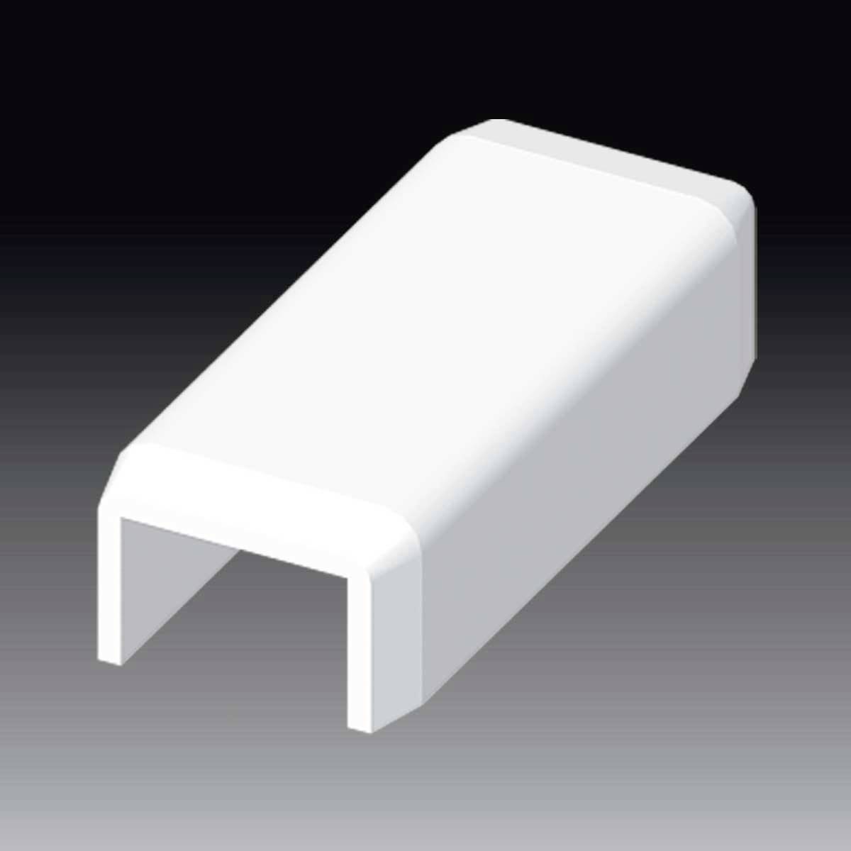 A white, hollow tubular object with a rectangular cross-section, running diagonally from bottom left to top right.