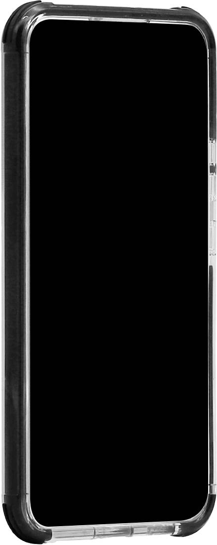 Smartphone in a black case, vertically positioned, with a dark screen.<br><br>(Note: The translation is already in British English, so no significant changes were required.)