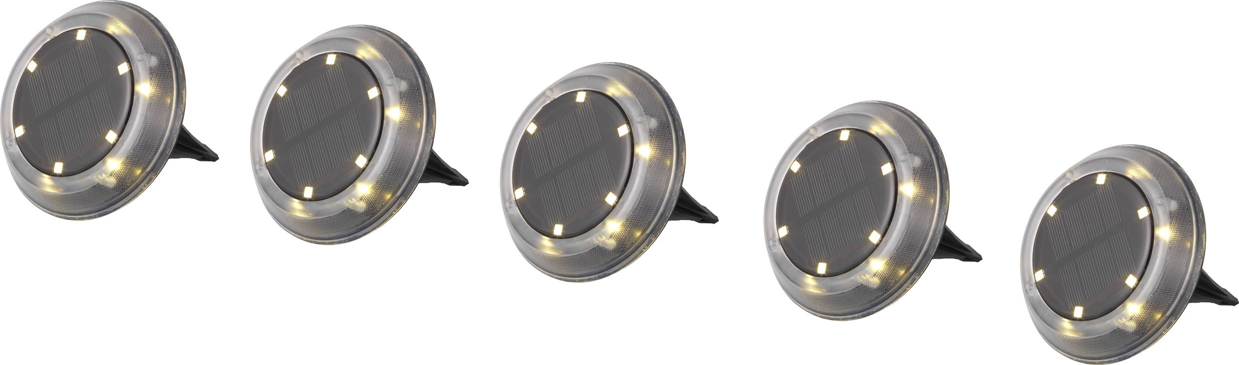 L10 Solar flush mount light SMD LED 5-piece set 0.2 W Black
