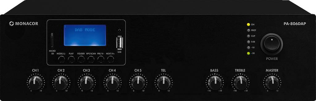 Monacor PA-806DAP PA amplifier 60 W 1-channel 1-zone