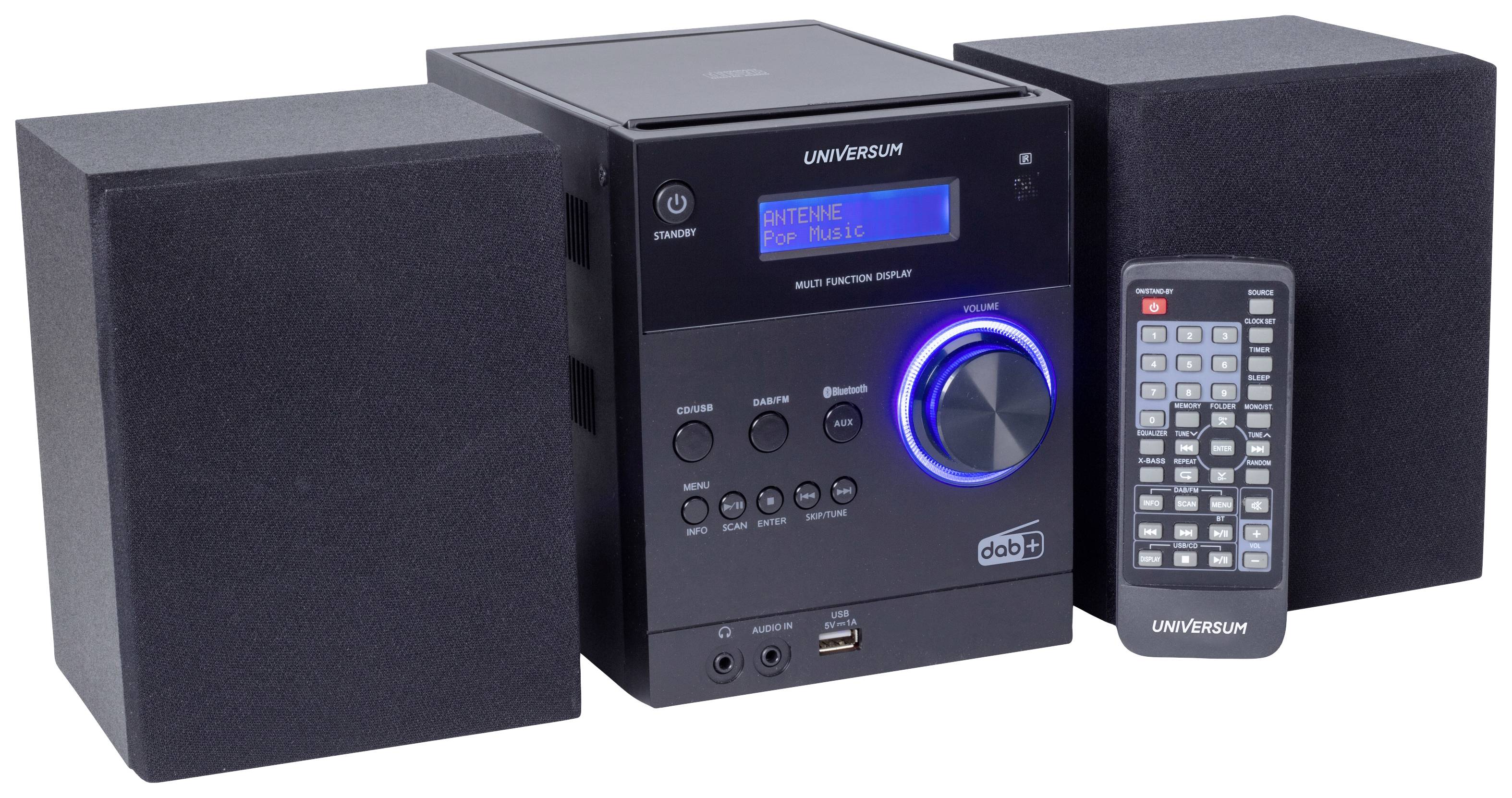 UNIVERSUM MS 300-21 Audio system AUX, Bluetooth, CD, DAB+, FM, USB, Battery charger, Incl. remote control, Incl. speaker box