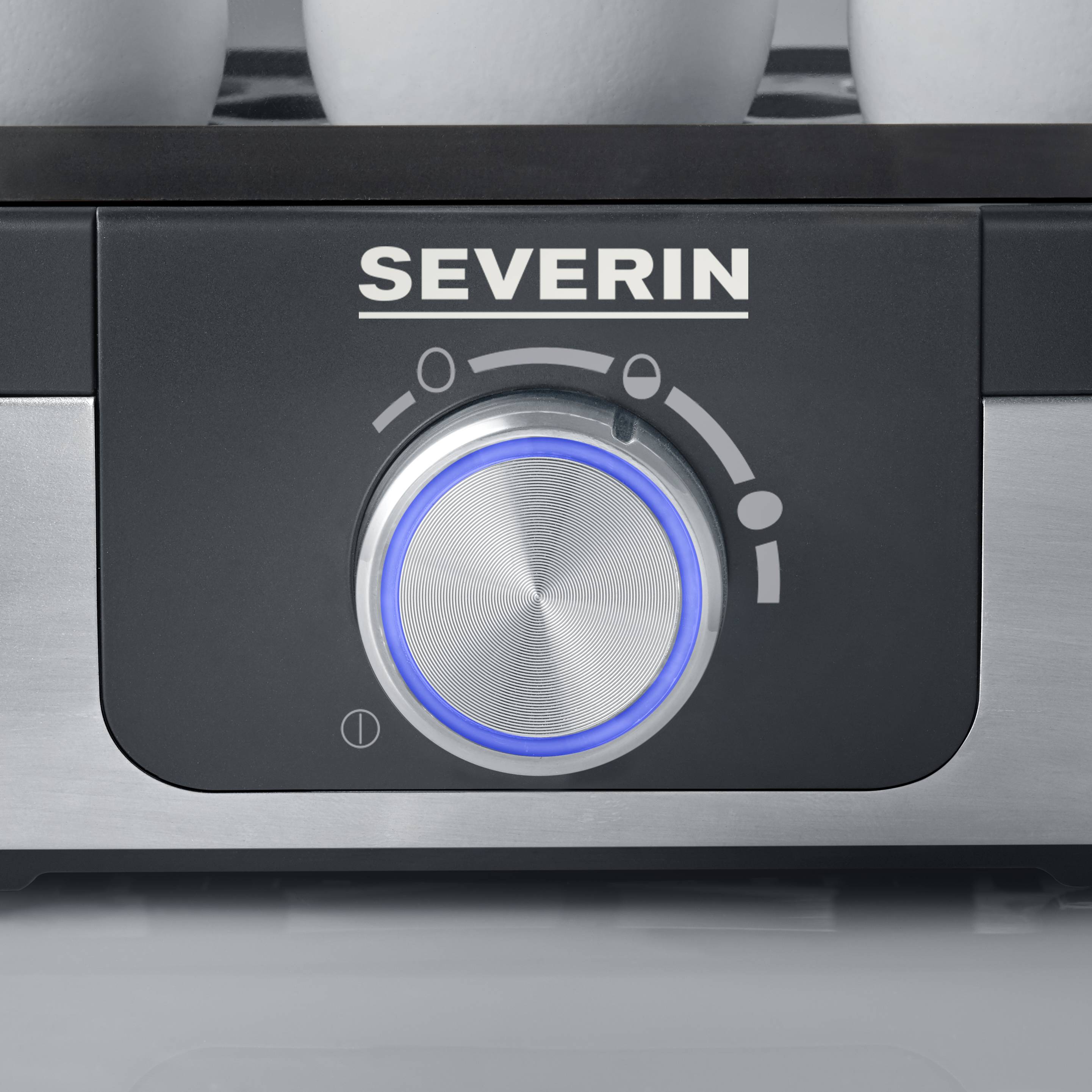 Severin EK 3163 Egg boiler BPA-free, with graduated beaker, with egg piercer Stainless steel, Black