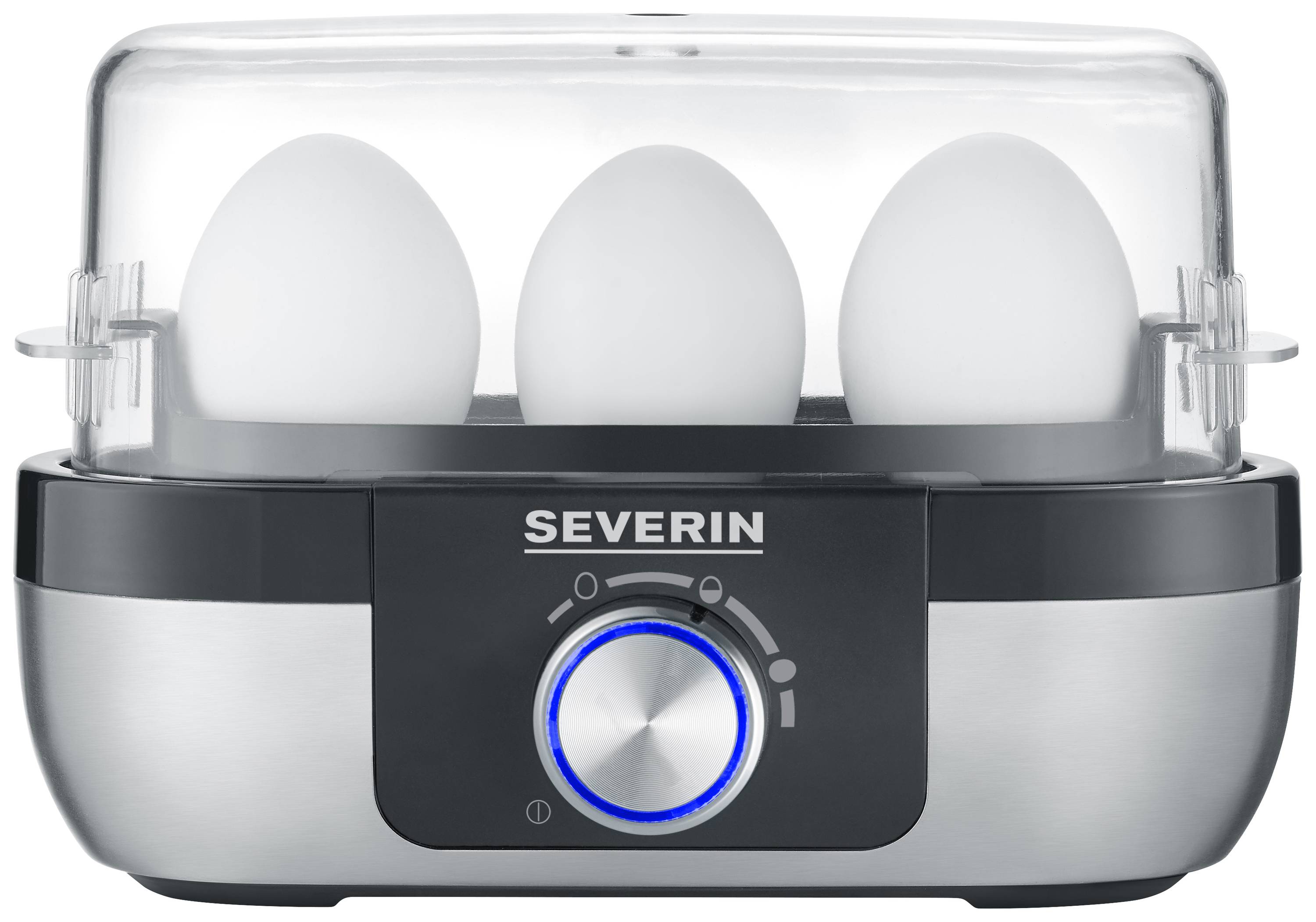 Severin EK 3163 Egg boiler BPA-free, with graduated beaker, with egg piercer Stainless steel, Black