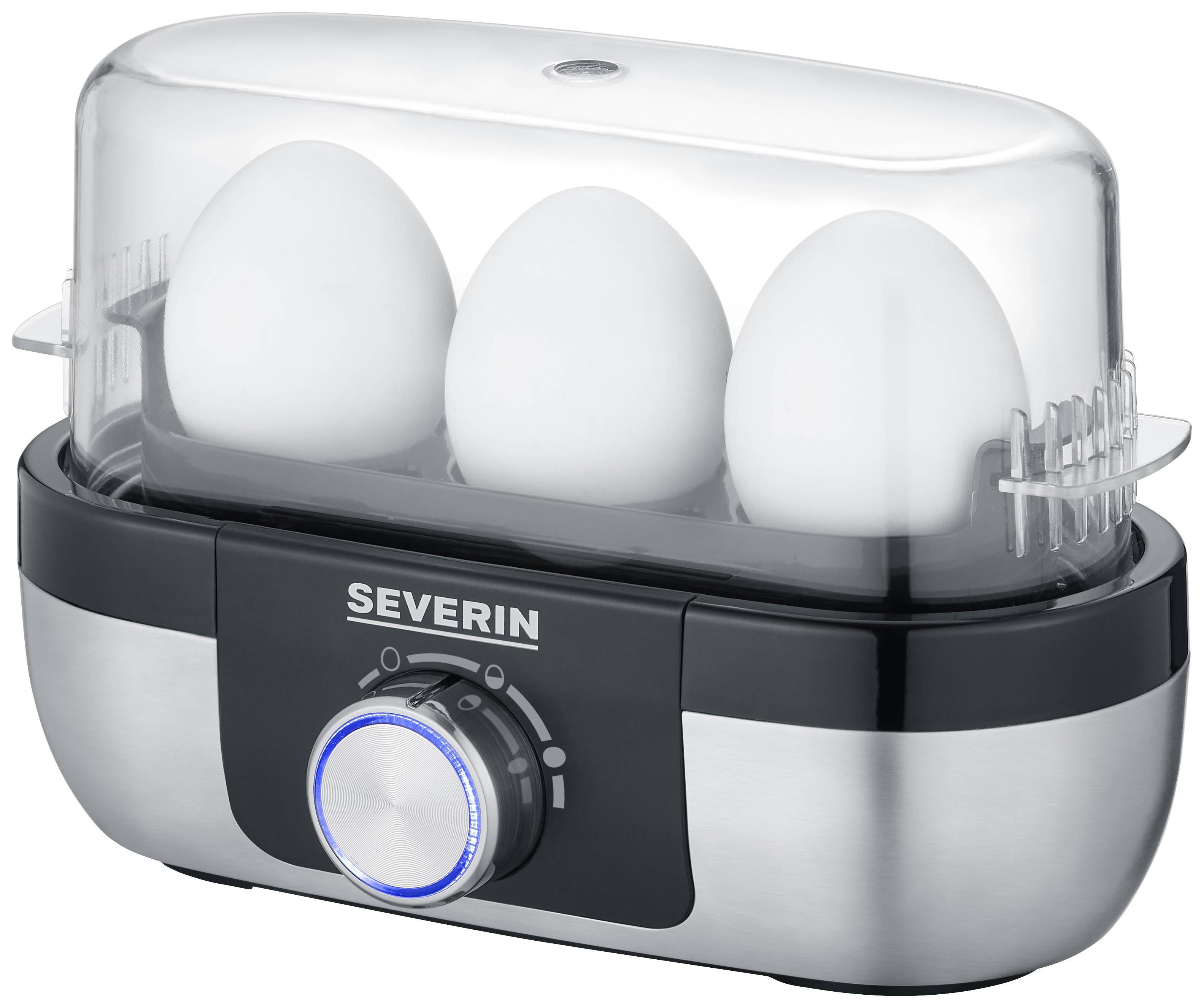 Severin EK 3163 Egg boiler BPA-free, with graduated beaker, with egg piercer Stainless steel, Black