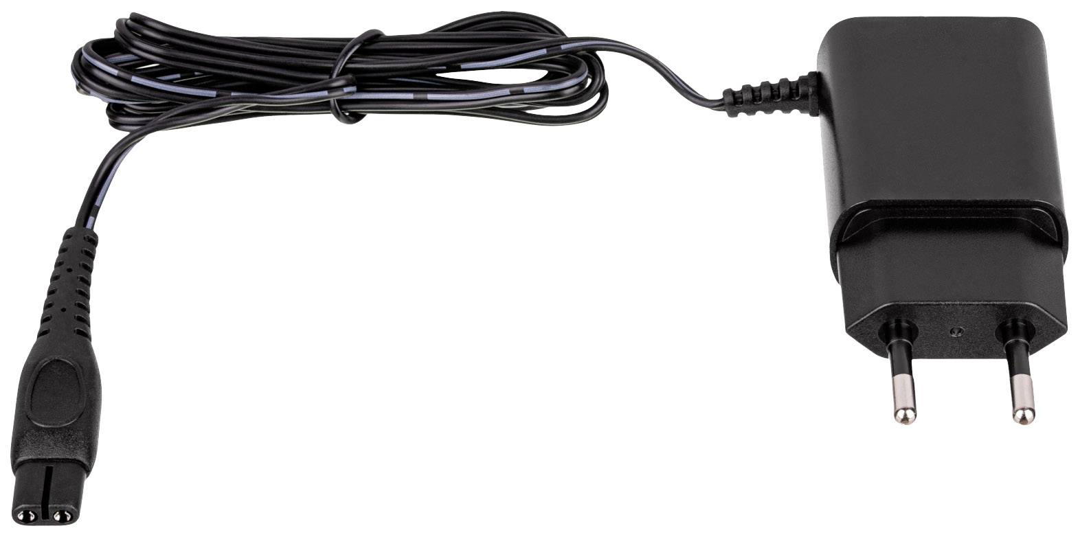 Black power supply with cable and European plug, suitable for electronic devices.