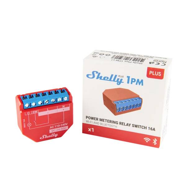 Shelly Plus 1PM Shelly Actuator Bluetooth, Wi-Fi