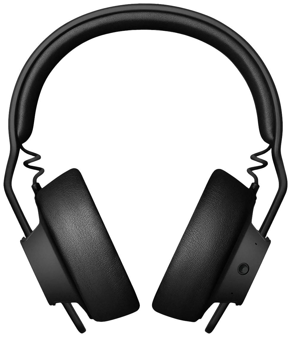Black headphones against a white background, with soft material ear cushions. Minimalist design, ideal for music enjoyment.