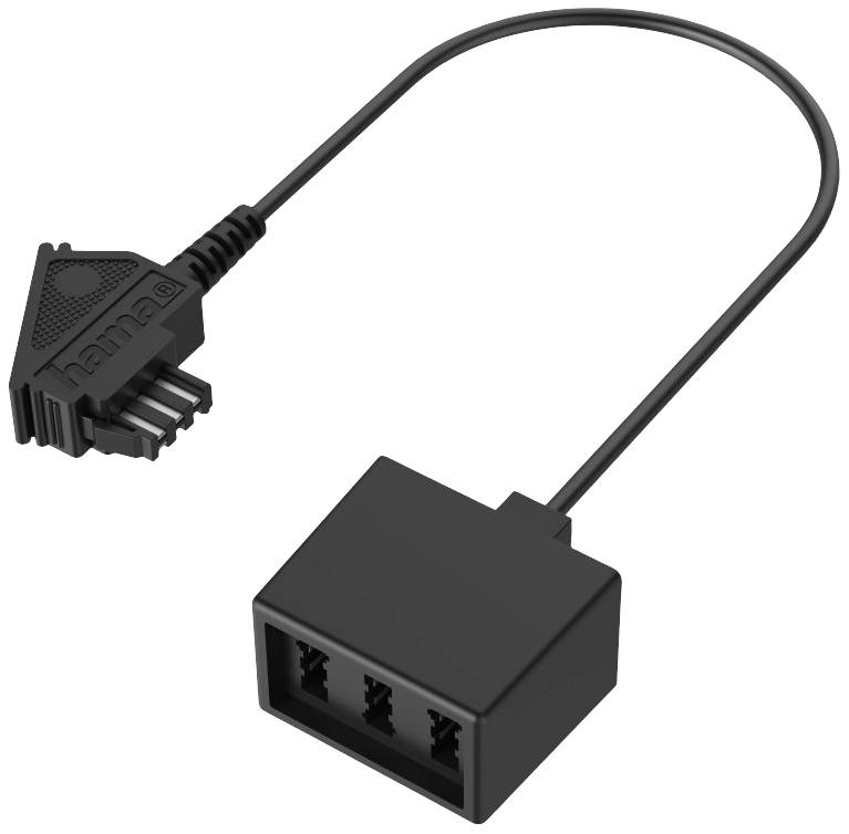 Hama Phone Cable [1x TAE-F plug - 3x TAE-NFN socket] Black
