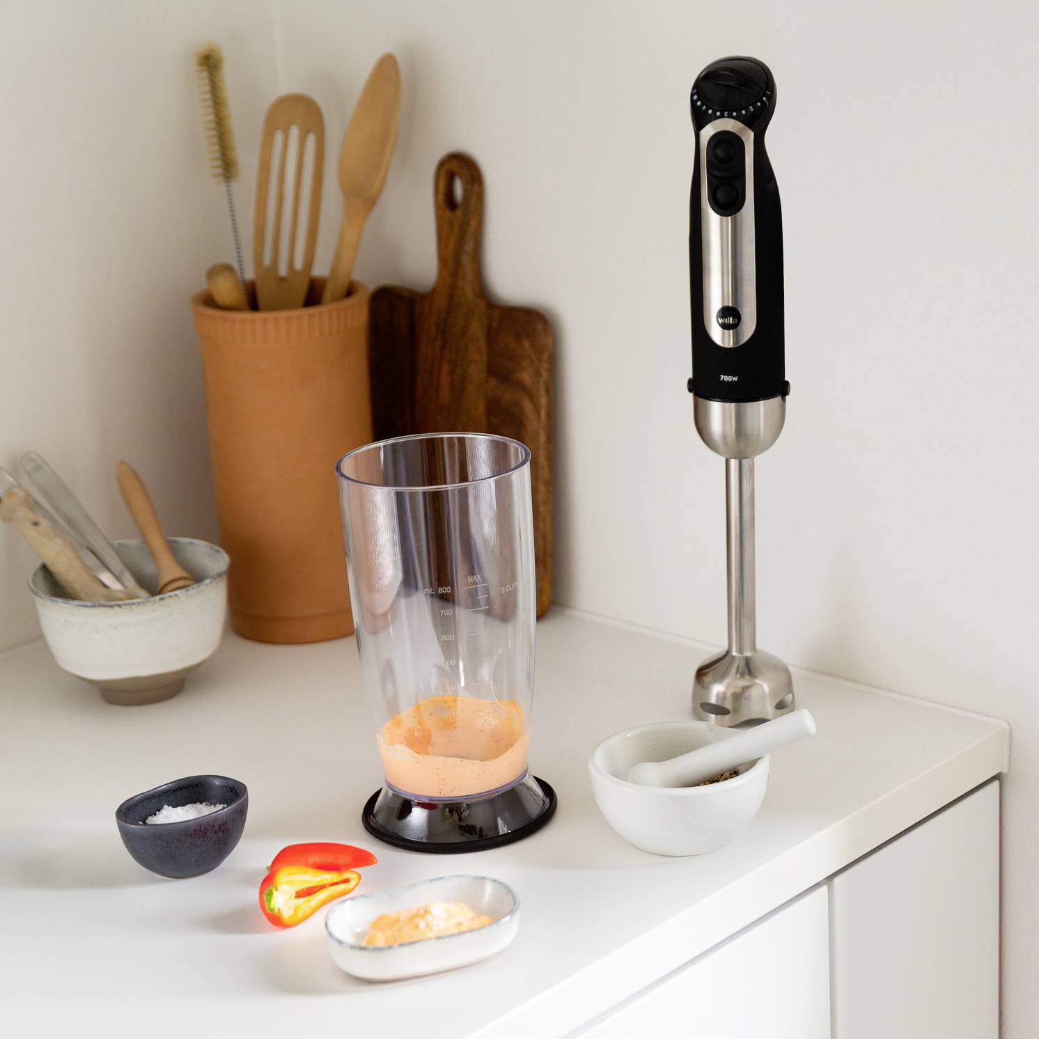 Wilfa SM-1FP Hand-held blender 700 W Stainless steel, Black