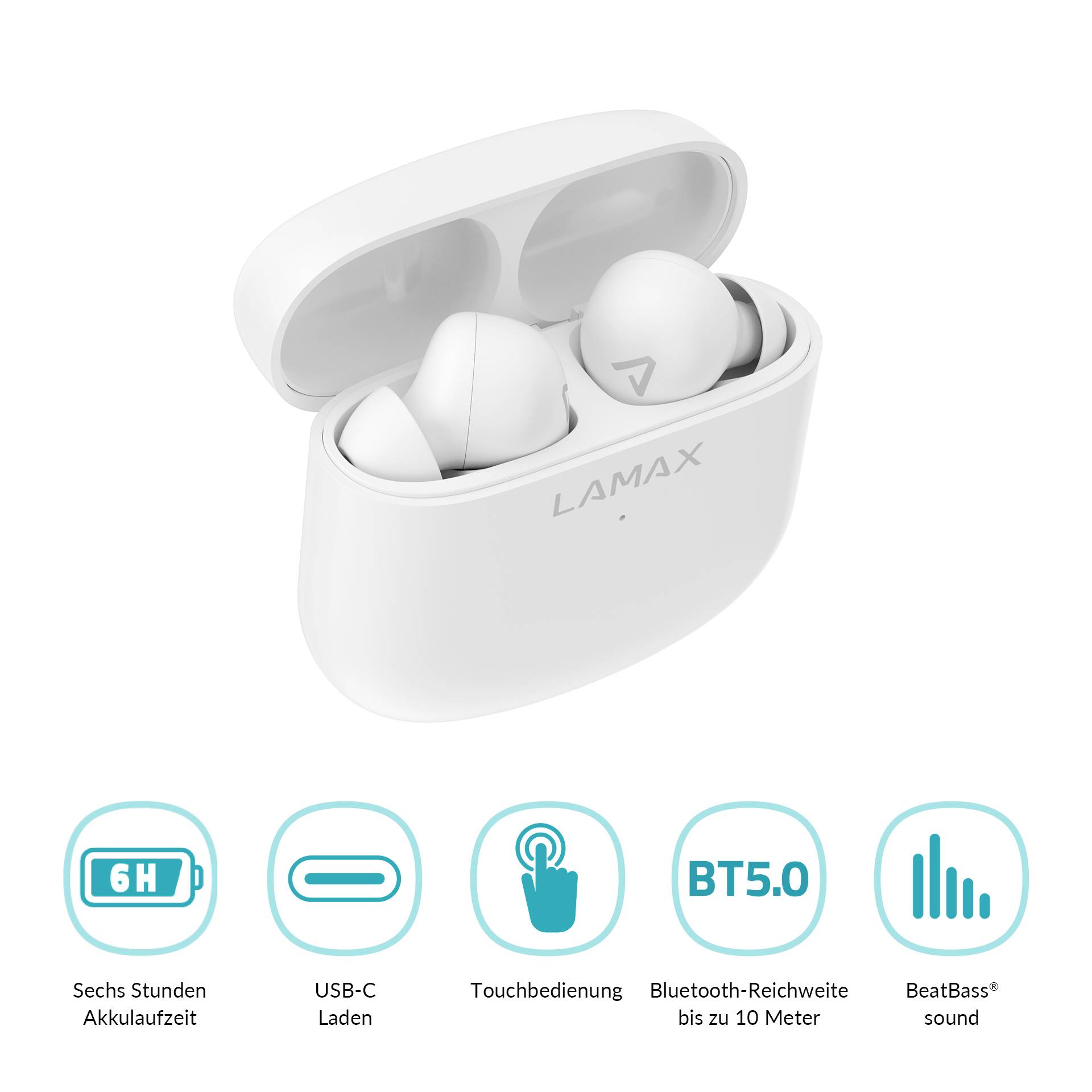 Lamax Trims1 White In-ear headset