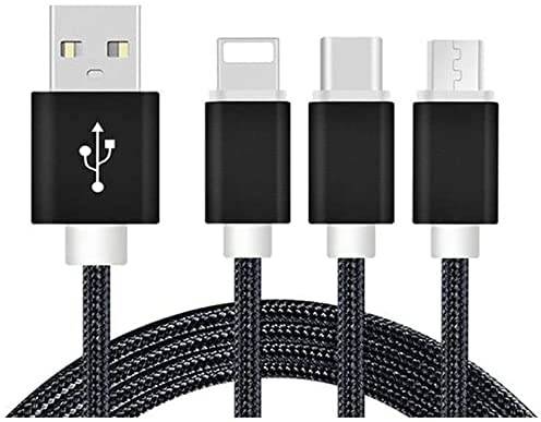 REEKIN USB charging cable USB-A plug, USB-C® plug, USB Micro-B plug, Apple Lightning plug 1.20 m Grey 22656955