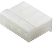 A white, rectangular plastic plug with four pins. Typically used for internal computer connections.