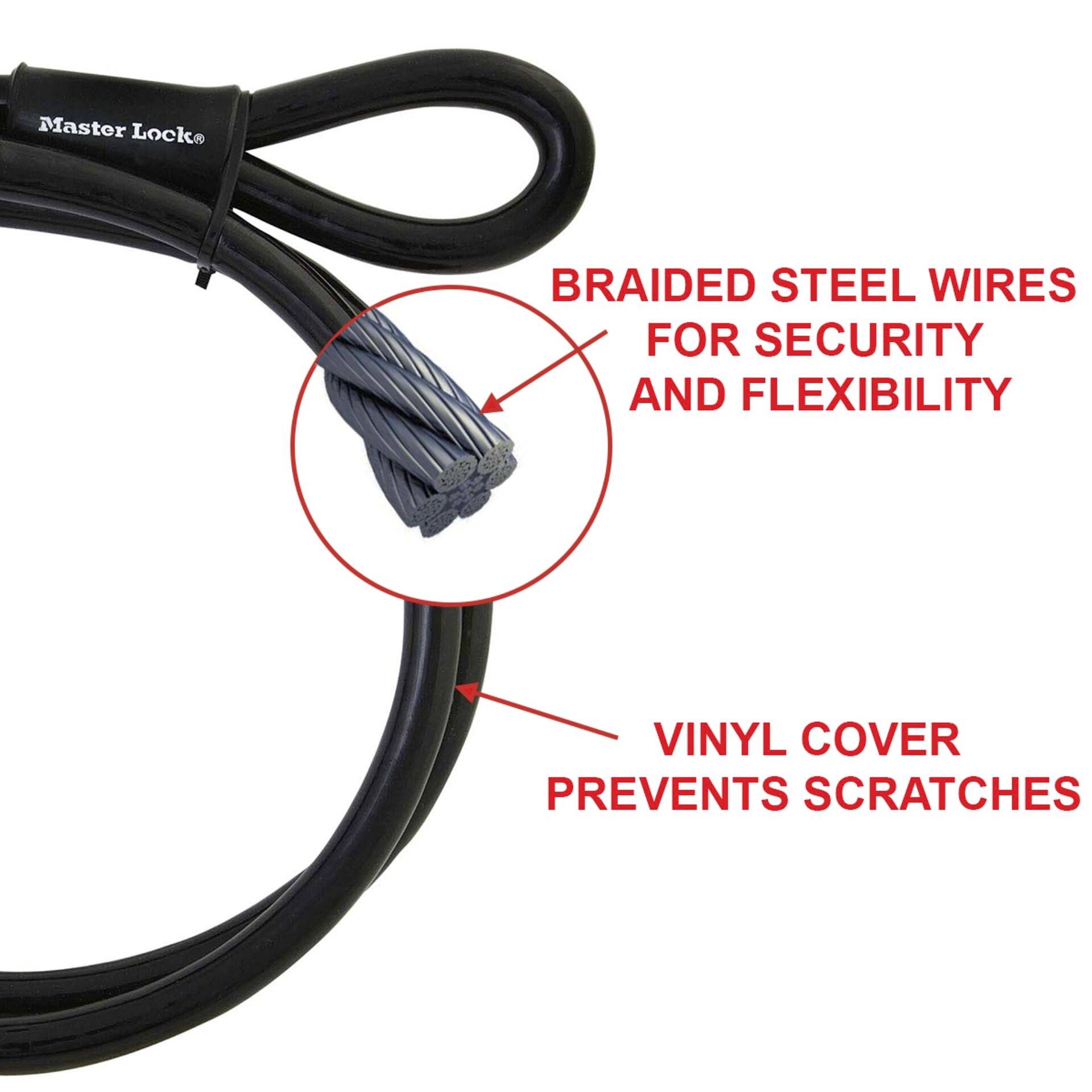 Master Lock 49EURD Steel cable lock Black