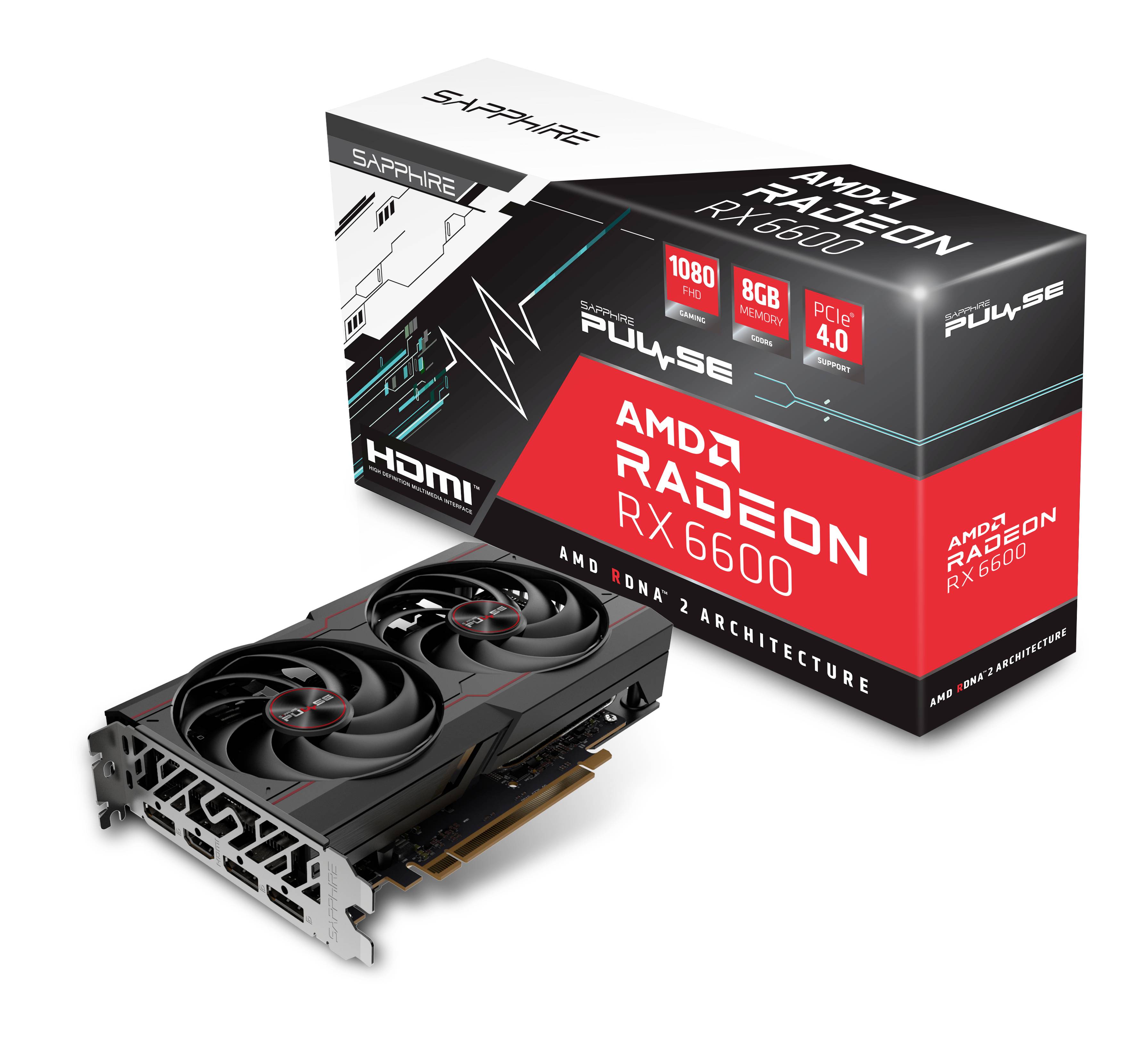 Sapphire Graphics card AMD Radeon RX 6600 Pulse 8 GB GDDR6 RAM PCIe HDMI™, DisplayPort AMD FreeSync
