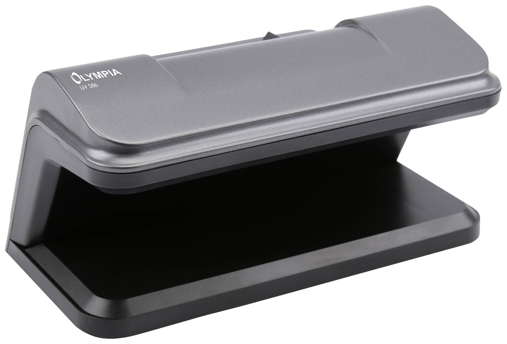 A black Olympia UVM 300 banknote counting machine