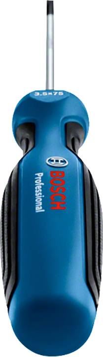 Electric screwdriver in blue with 'Bosch Professional' written on it, viewed from above, showing the ergonomic handle.