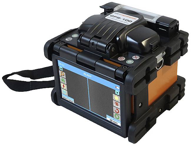 A portable, rugged electronic device with a display and controls, suitable for technical or industrial applications.