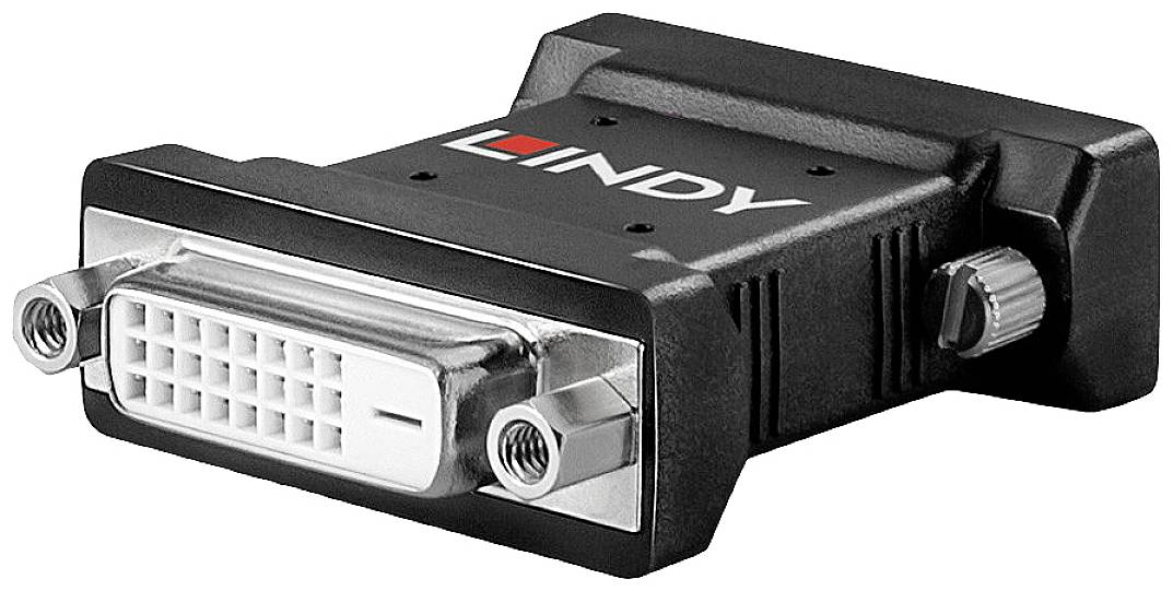 Adapter with DVI-D plug and HDMI socket, brand visible. Used for digital video and audio signals between devices.<br><br>Note: This translation is already very close to British English. There are no significant changes needed in this technical description.
