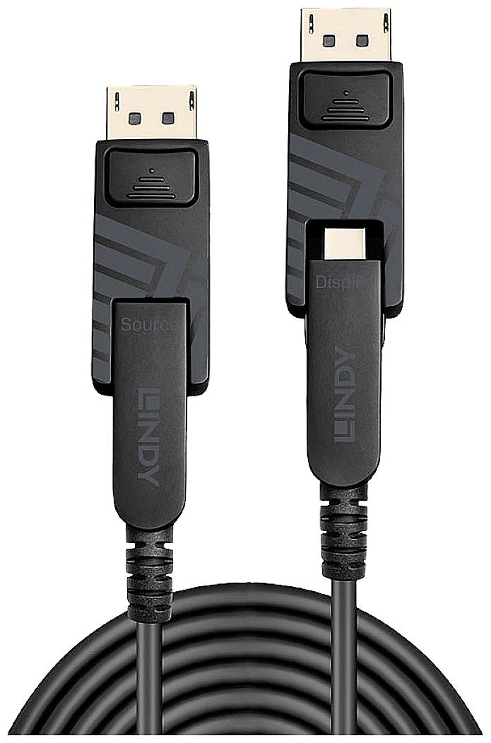 LINDY Cable Mini DisplayPort plug, Mini DisplayPort plug 20.00 m Black 38481 8K UHD DisplayPort cable