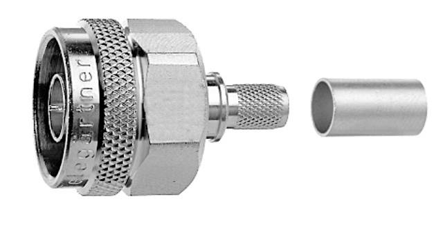 Silver metal adapter with thread, removable part, and cylindrical extension, visible against a white background.