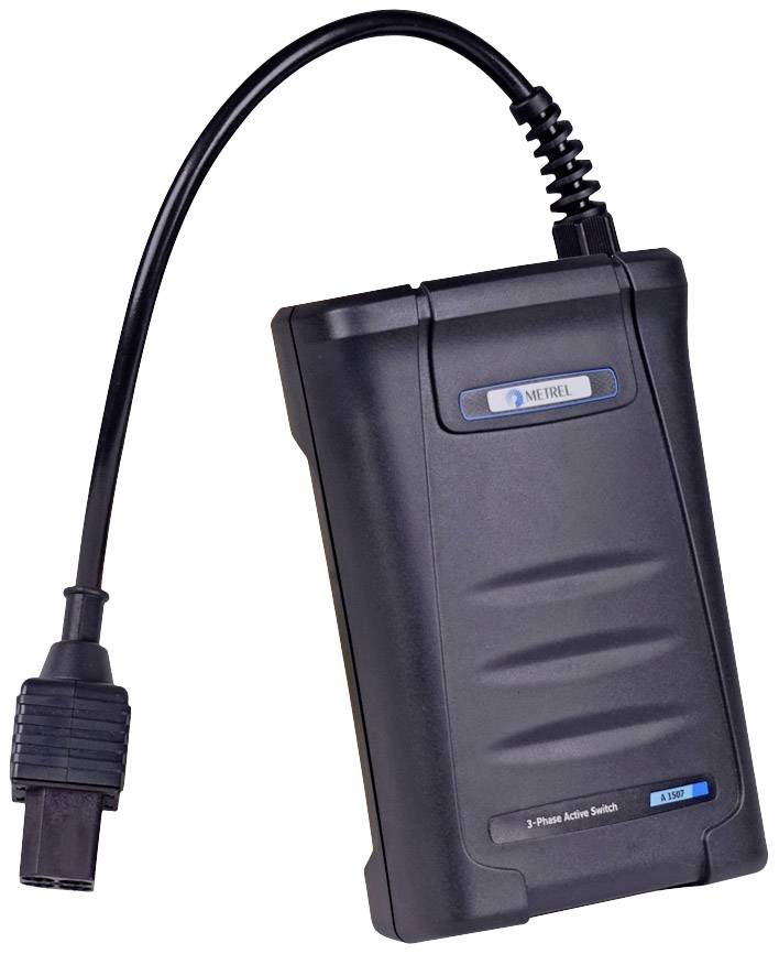 A black electronic handheld device with cable and plug, labelled '3-Phase Active Switch'.