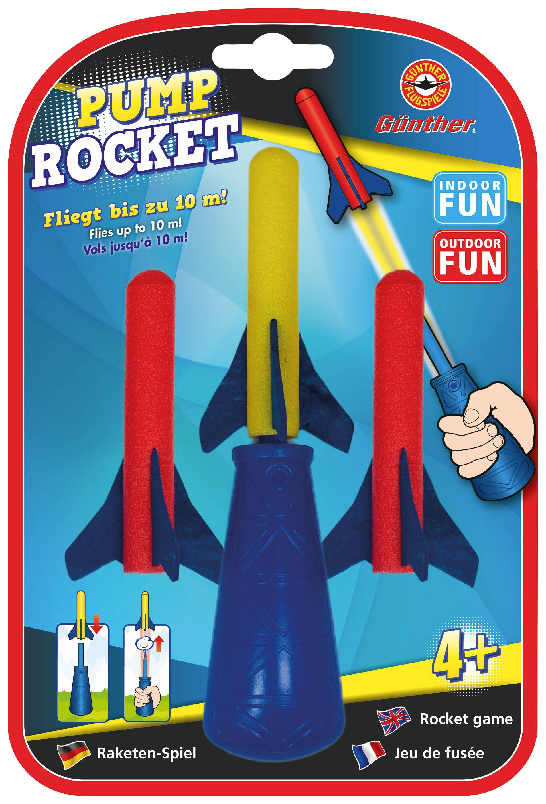 Günther Flugspiele 1557 Pump Rocket Raketen Spielzeug