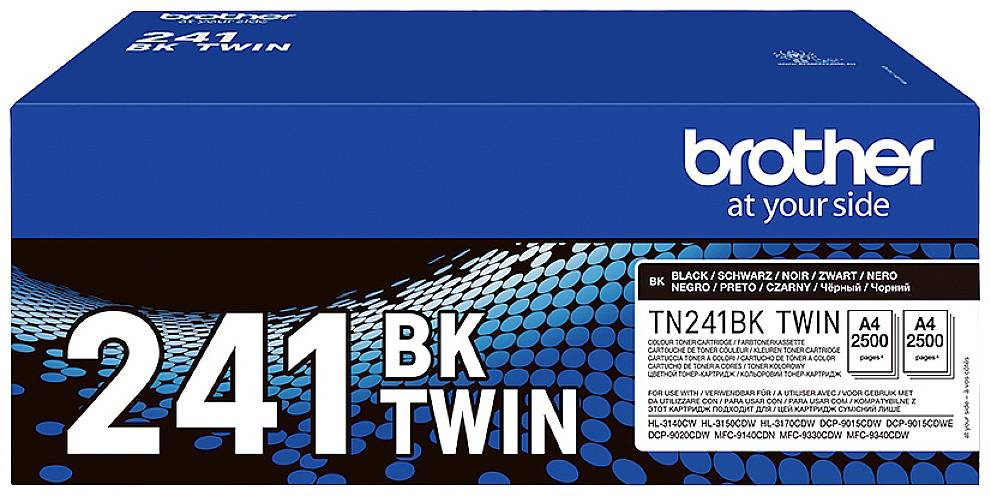 Brother Toner TN-241BKTWIN Original Pack of 2 Black 2500 Sides TN241BKTWIN