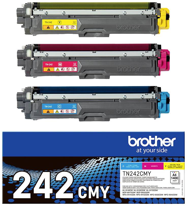 Brother Toner TN-242CMY Original Set Cyan, Magenta, Yellow 1400 Sides TN242CMY