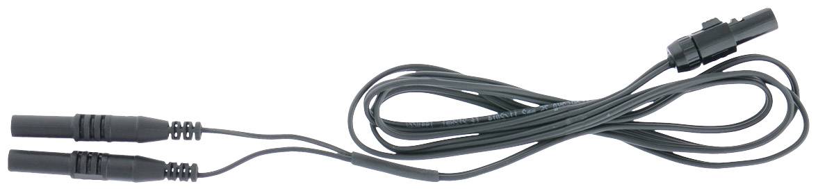 A black cable with a main plug on one side and two split plugs on the other side.
