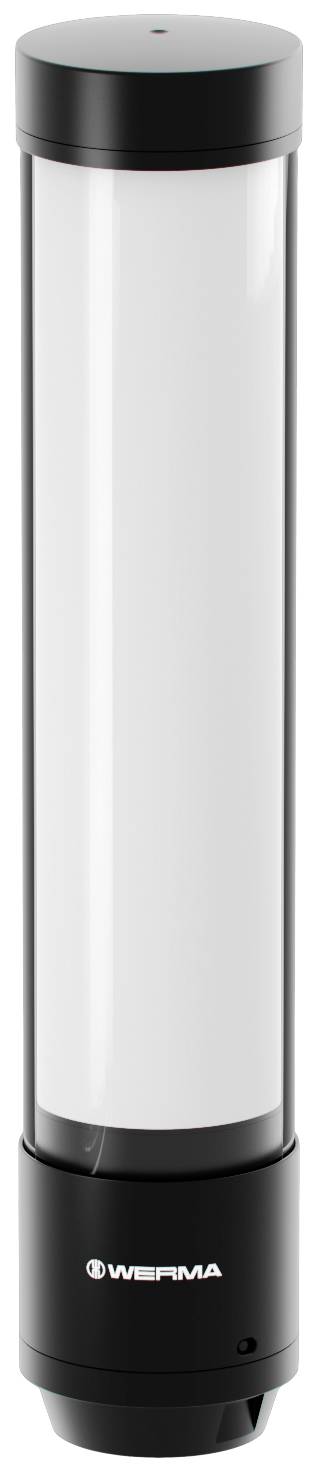 Long, cylindrical, white illuminated device with a black base and cover. 'WERMA' marking visible on the base.