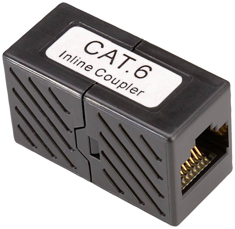 Roline RJ45 connector RJ45 Adapter CAT 6 Black