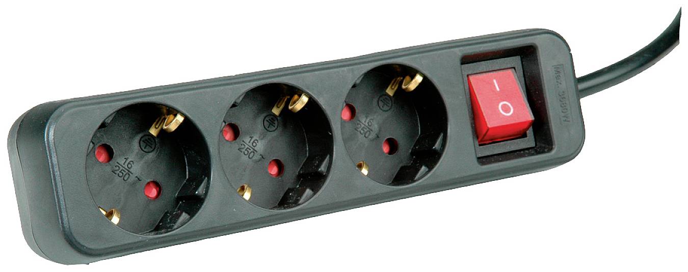 Roline 19.07.1071 Power strip (+ switch) Black PG connector 1 pc(s)