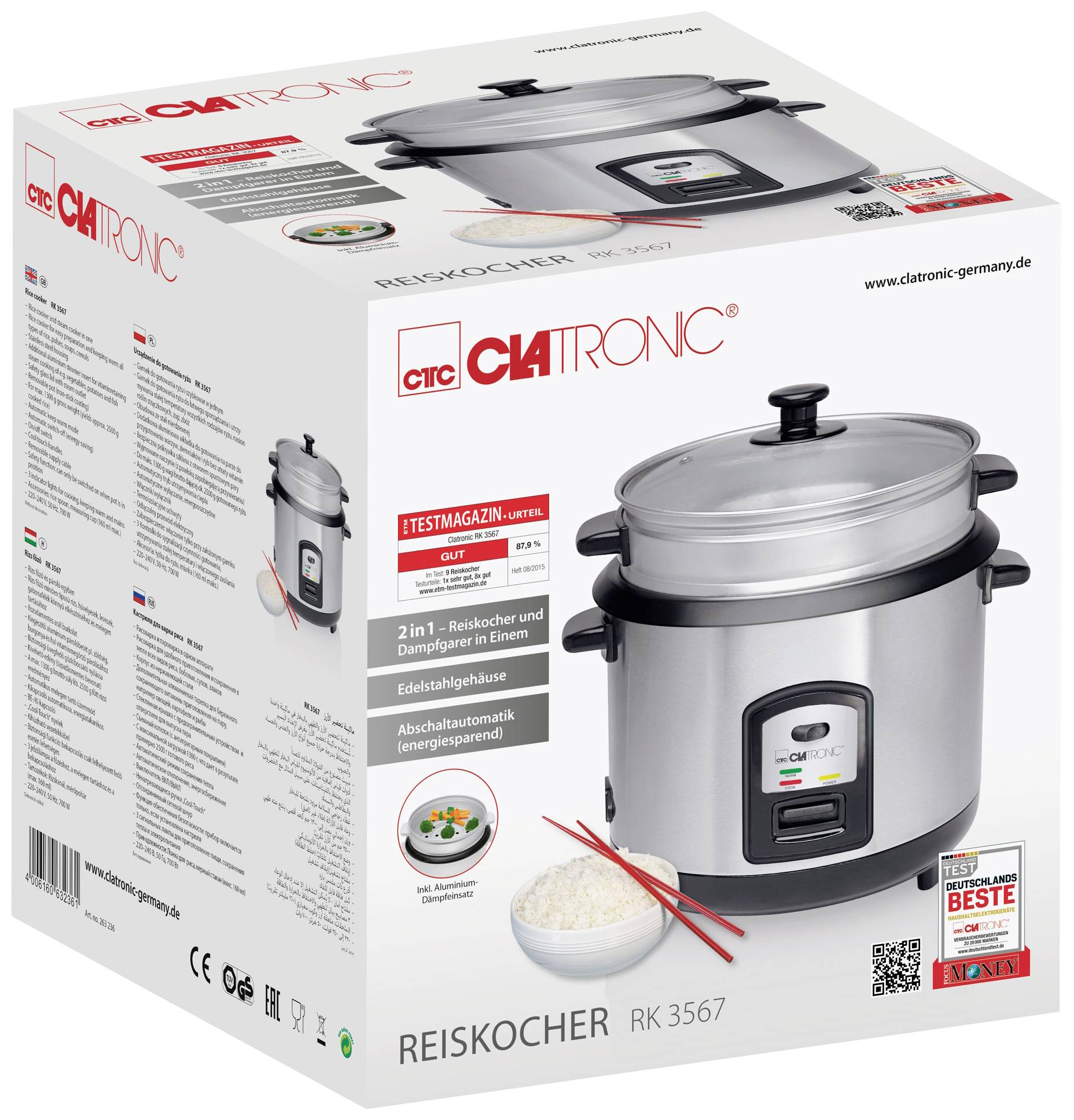 Clatronic RK 3567 Travel cooker Inox finish