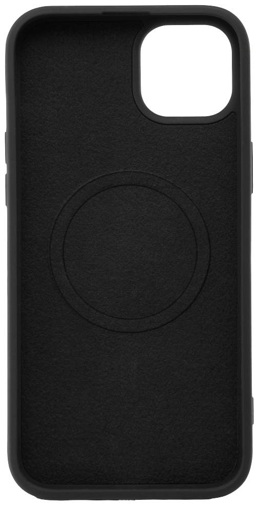 Black smartphone case with a circular pattern in the centre, suitable for a model with a large camera cutout.