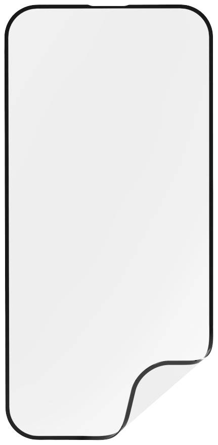 Image of a smartphone protective glass with a slightly angled corner at the bottom right, showing a clear, scratch-resistant surface.
