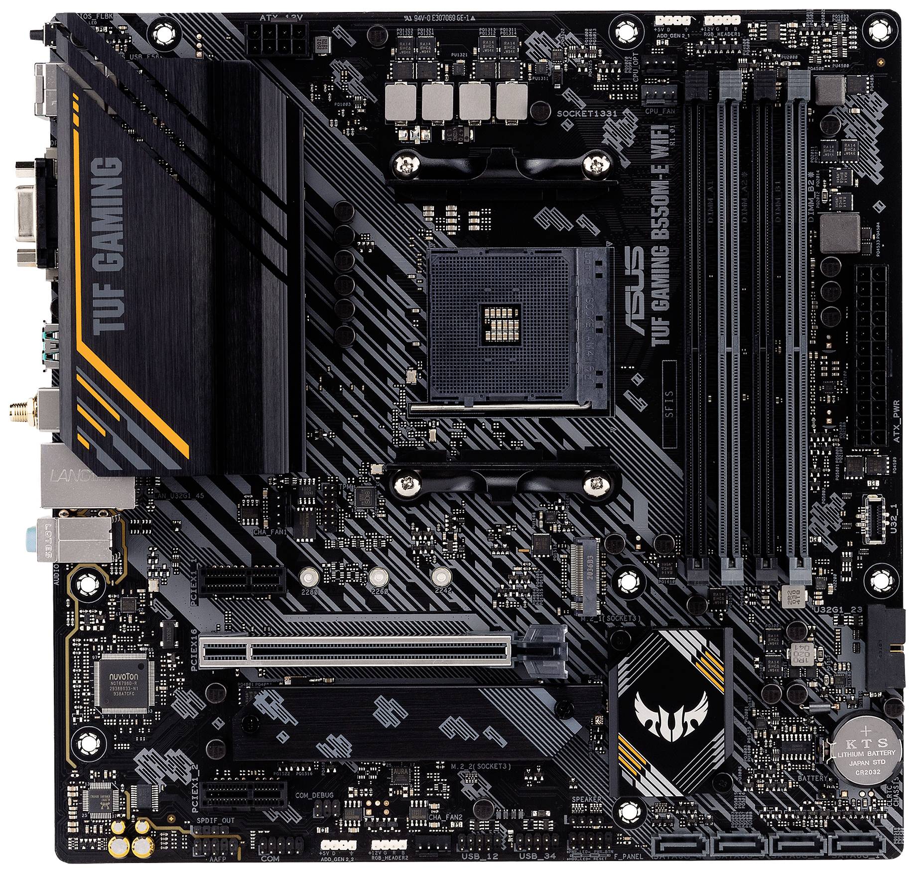 Asus TUF GAMING B550M-E WIFI Motherboard PC base AMD AM4 Form factor (details) ATX Motherboard chipset AMD® B550