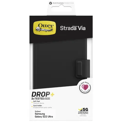 Otterbox Strada Via Case Samsung Galaxy S22 Ultra Black Otterbox Strada Via Case Samsung Galaxy S22 Ultra Black